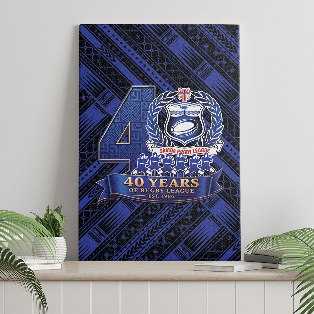 Toa Samoa 40th Anniversary Canvas Wall Art Royal Blue Tribal LT9 - Polynesian Pride