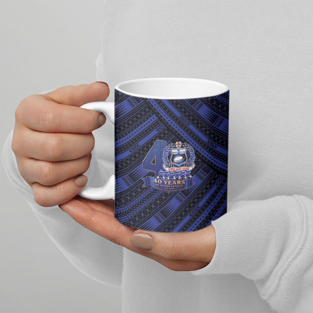 Toa Samoa 40th Anniversary Ceramic Mug Royal Blue Tribal LT9 - Polynesian Pride