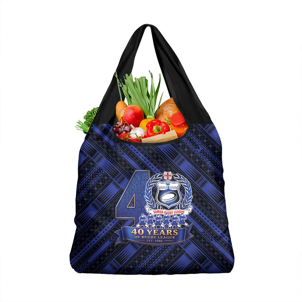 Toa Samoa 40th Anniversary Grocery Bag Royal Blue Tribal LT9 1-pack One Size Blue - Polynesian Pride