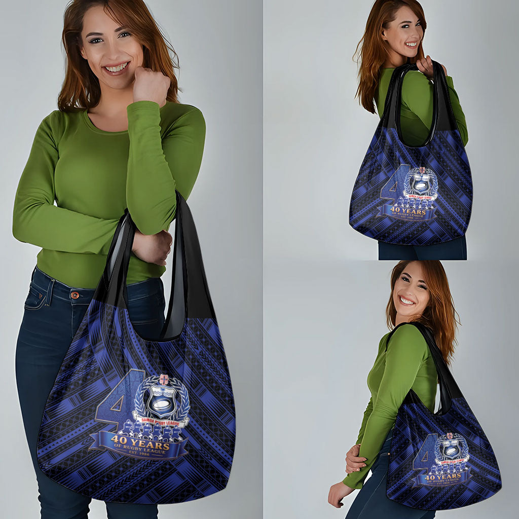 Toa Samoa 40th Anniversary Grocery Bag Royal Blue Tribal LT9 - Polynesian Pride
