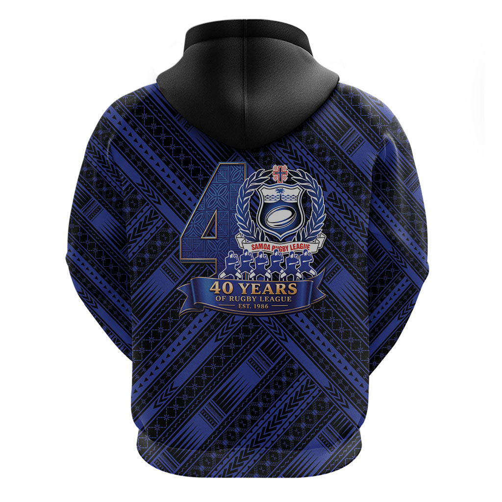 Toa Samoa 40th Anniversary Hoodie Royal Blue Tribal LT9 - Polynesian Pride