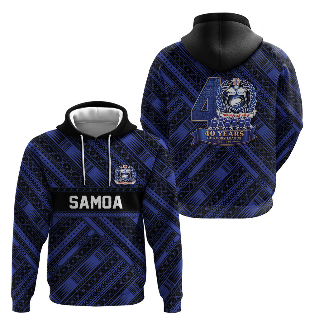 Toa Samoa 40th Anniversary Hoodie Royal Blue Tribal LT9 - Polynesian Pride