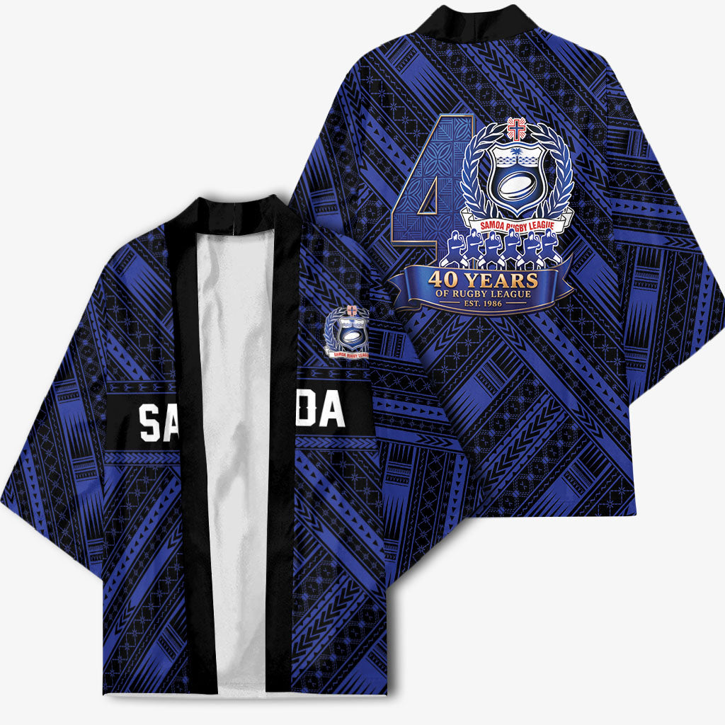 Toa Samoa 40th Anniversary Kimono Royal Blue Tribal LT9 - Polynesian Pride