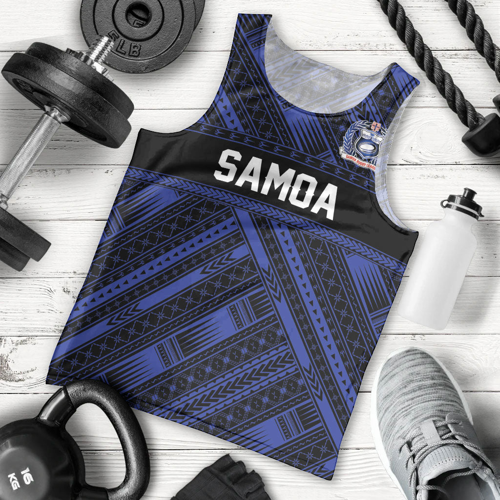 Toa Samoa 40th Anniversary Men Tank Top Royal Blue Tribal LT9 - Polynesian Pride