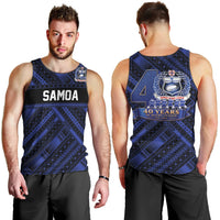 Toa Samoa 40th Anniversary Men Tank Top Royal Blue Tribal LT9 - Polynesian Pride