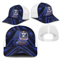 Toa Samoa 40th Anniversary Mesh Trucker Cap Royal Blue Tribal LT9 - Polynesian Pride