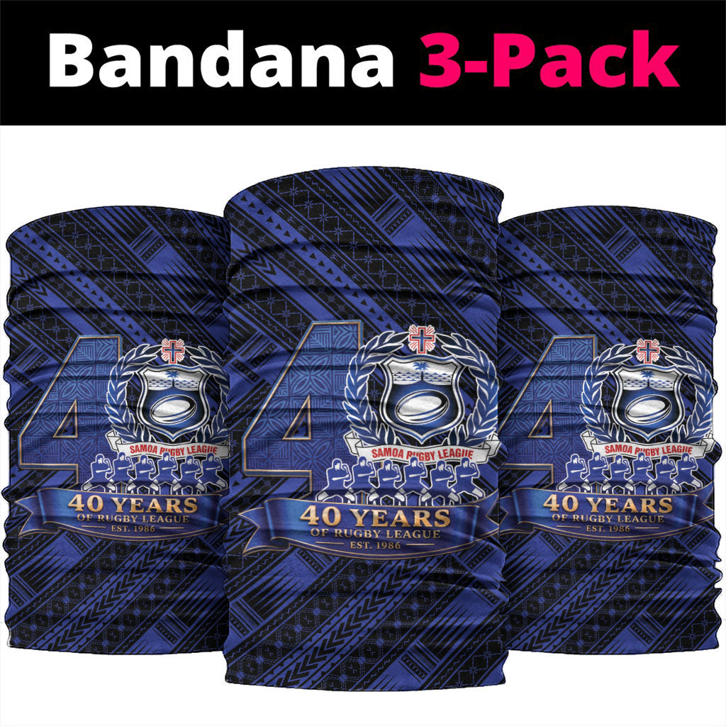 Toa Samoa 40th Anniversary Neck Gaiter Royal Blue Tribal LT9 package One Size: 25*50cm Blue - Polynesian Pride