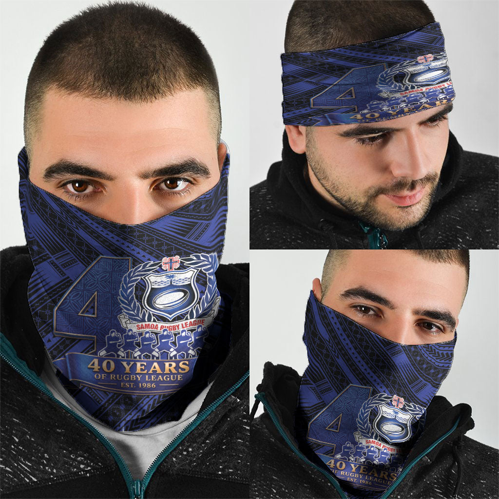 Toa Samoa 40th Anniversary Neck Gaiter Royal Blue Tribal LT9 - Polynesian Pride