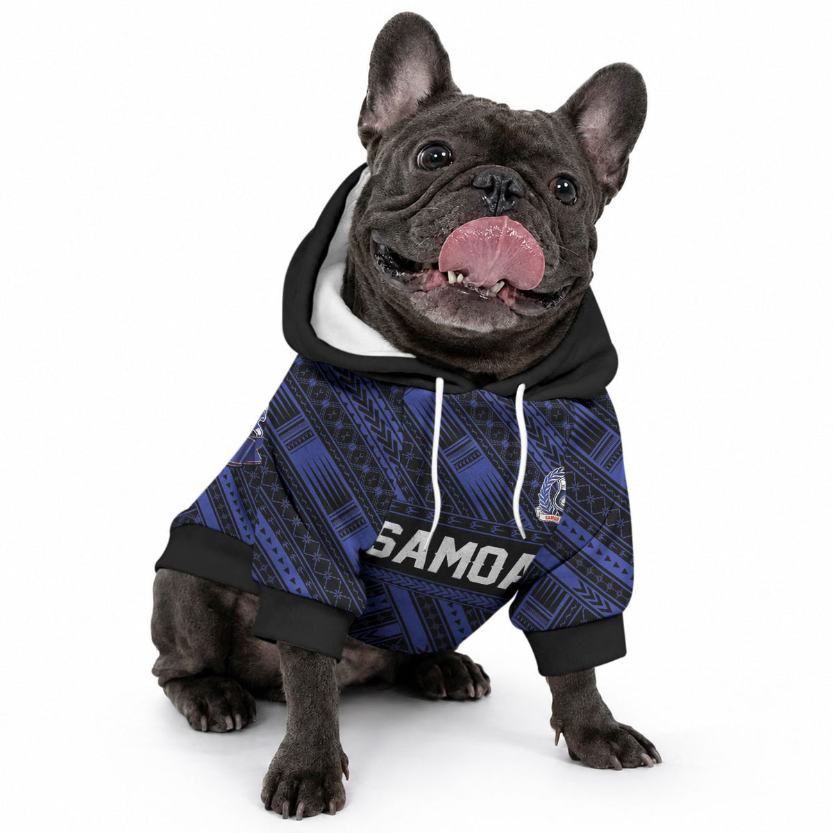 Toa Samoa 40th Anniversary Pet Hoodie Royal Blue Tribal LT9 - Polynesian Pride
