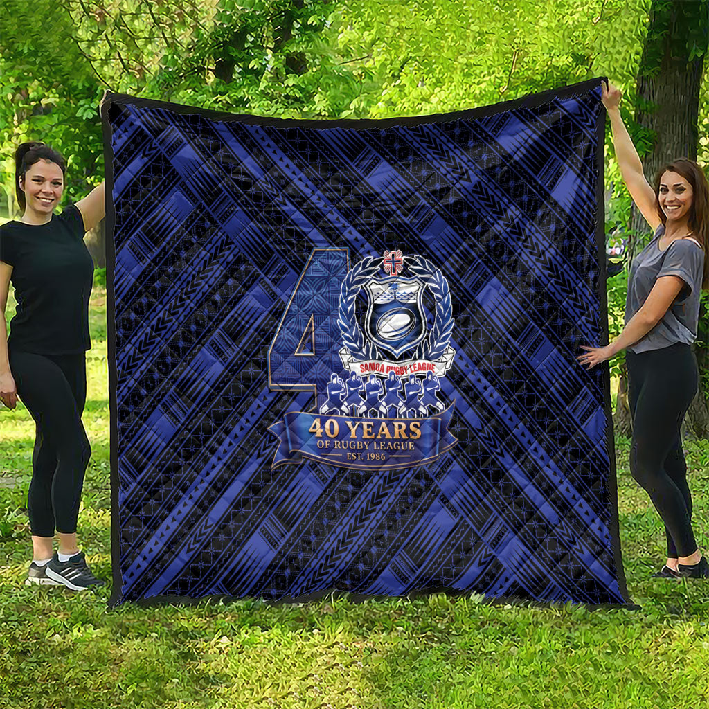 Toa Samoa 40th Anniversary Quilt Royal Blue Tribal LT9 - Polynesian Pride