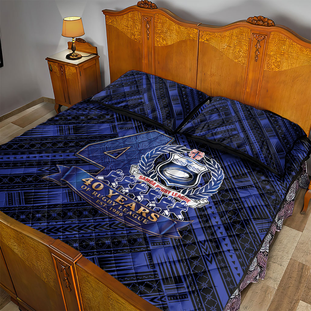 Toa Samoa 40th Anniversary Quilt Bed Set Royal Blue Tribal LT9 - Polynesian Pride
