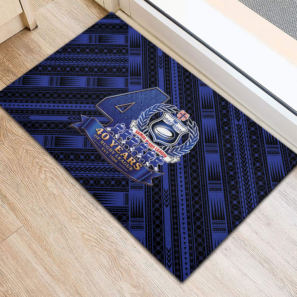 Toa Samoa 40th Anniversary Rubber Doormat Royal Blue Tribal LT9 - Polynesian Pride