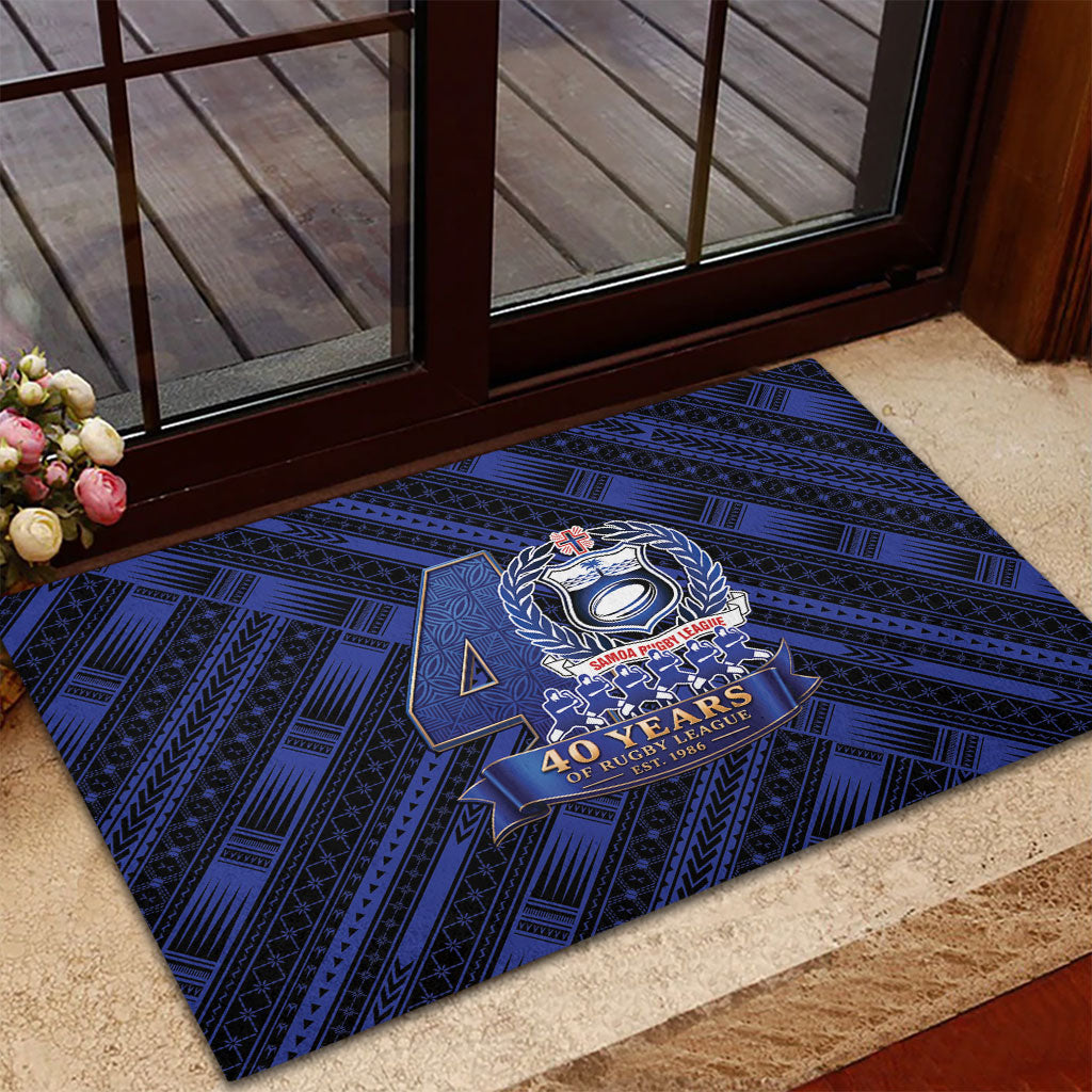 Toa Samoa 40th Anniversary Rubber Doormat Royal Blue Tribal LT9 - Polynesian Pride
