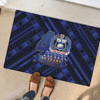 Toa Samoa 40th Anniversary Rubber Doormat Royal Blue Tribal LT9 - Polynesian Pride