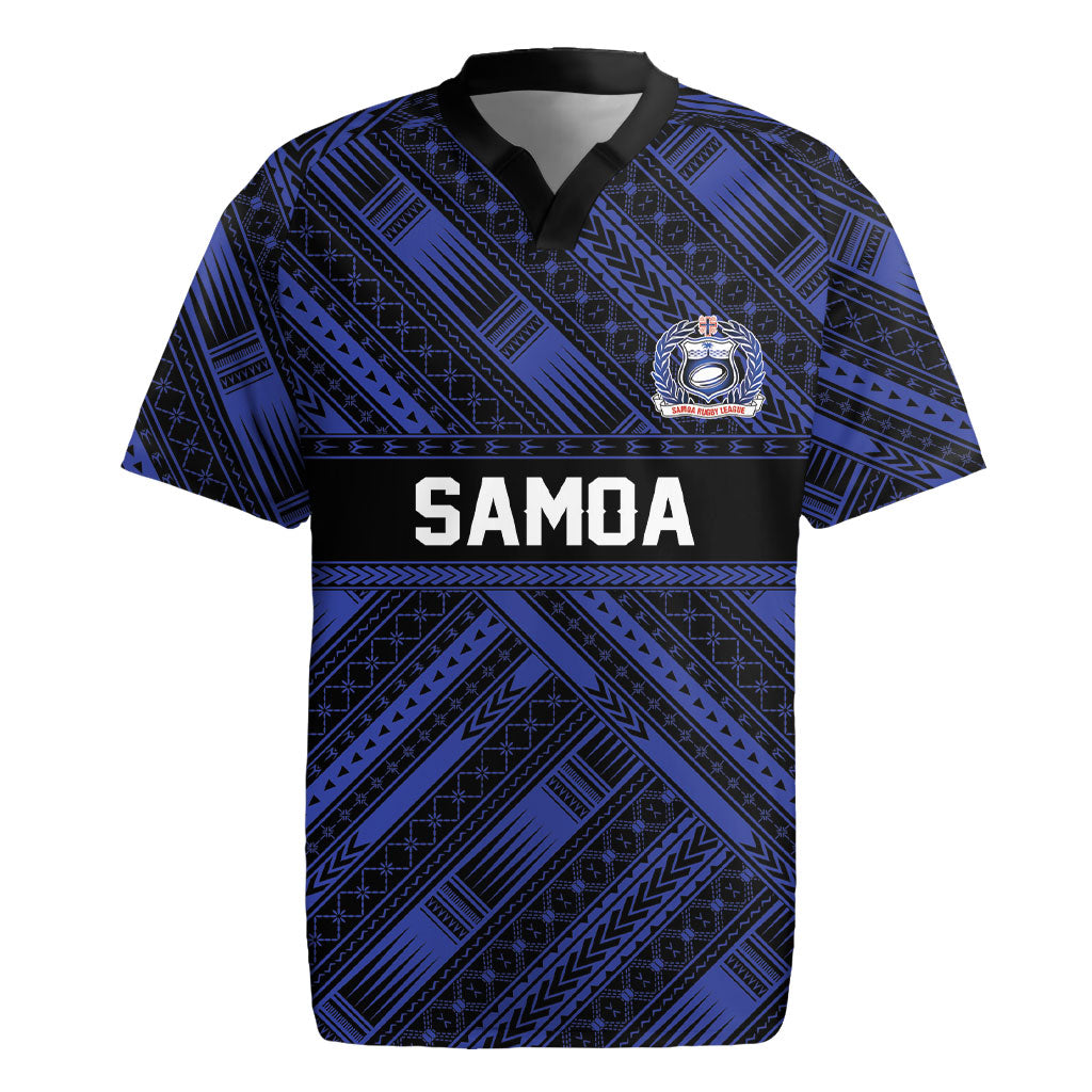 Toa Samoa 40th Anniversary Rugby Jersey Royal Blue Tribal LT9 Blue - Polynesian Pride