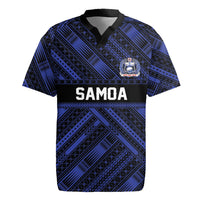 Toa Samoa 40th Anniversary Rugby Jersey Royal Blue Tribal LT9 Blue - Polynesian Pride