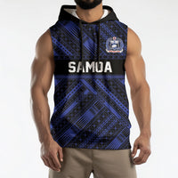 Toa Samoa 40th Anniversary Sleeveless Hoodie Royal Blue Tribal LT9 - Polynesian Pride