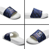 Toa Samoa 40th Anniversary Slide Sandals Royal Blue Tribal LT9 - Polynesian Pride