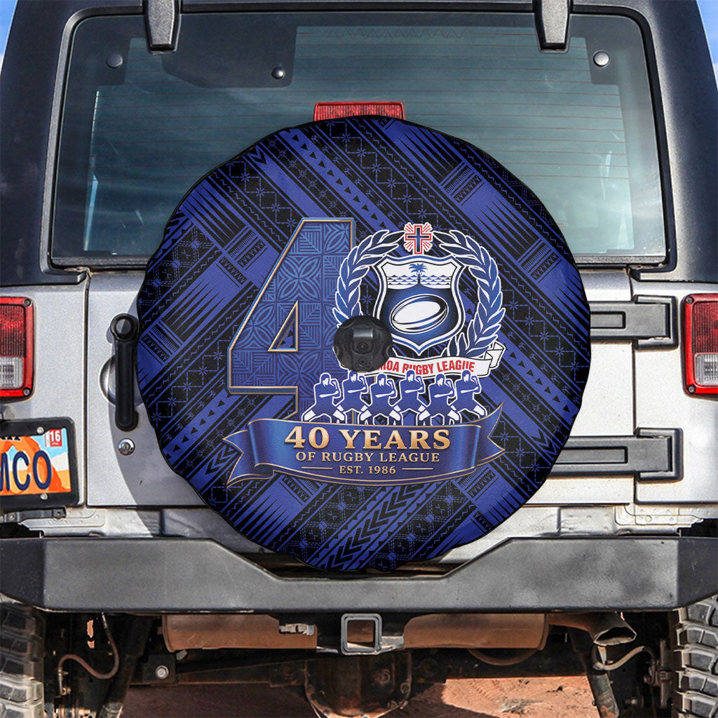 Toa Samoa 40th Anniversary Spare Tire Cover Royal Blue Tribal LT9 Blue - Polynesian Pride