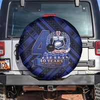 Toa Samoa 40th Anniversary Spare Tire Cover Royal Blue Tribal LT9 Blue - Polynesian Pride