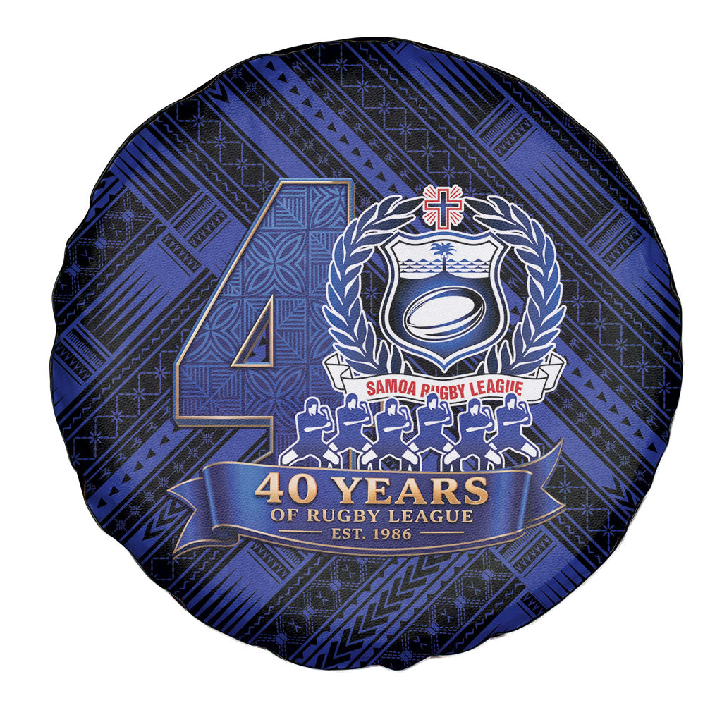 Toa Samoa 40th Anniversary Spare Tire Cover Royal Blue Tribal LT9 - Polynesian Pride