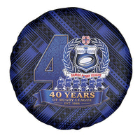 Toa Samoa 40th Anniversary Spare Tire Cover Royal Blue Tribal LT9 - Polynesian Pride