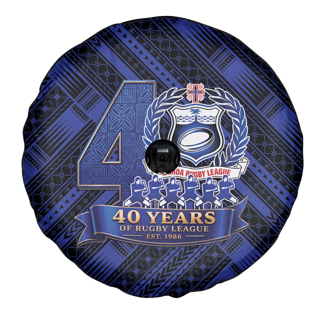 Toa Samoa 40th Anniversary Spare Tire Cover Royal Blue Tribal LT9 - Polynesian Pride