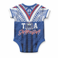 Toa Samoa Siva Tau Baby Onesie Royal Blue Chevron Geometric Heritage LT9 - Polynesian Pride