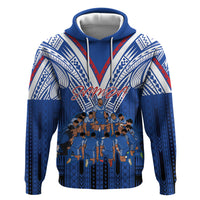 Toa Samoa Siva Tau Hoodie Royal Blue Chevron Geometric Heritage LT9 Pullover Hoodie Blue - Polynesian Pride