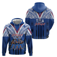 Toa Samoa Siva Tau Hoodie Royal Blue Chevron Geometric Heritage LT9 - Polynesian Pride