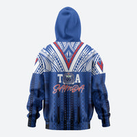 Toa Samoa Siva Tau Hoodie Royal Blue Chevron Geometric Heritage LT9 - Polynesian Pride