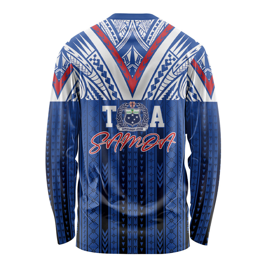 Toa Samoa Siva Tau Long Sleeve Shirt Royal Blue Chevron Geometric Heritage LT9 - Polynesian Pride