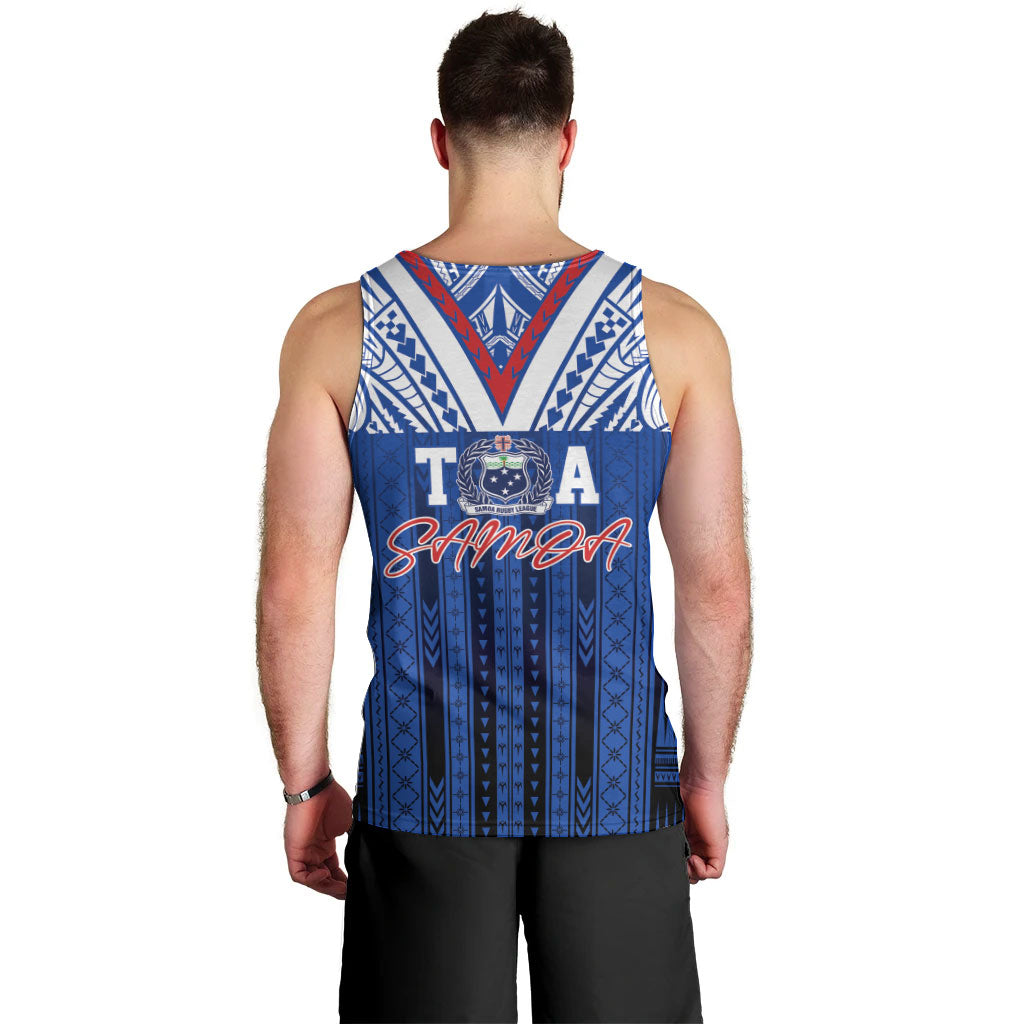 Toa Samoa Siva Tau Men Tank Top Royal Blue Chevron Geometric Heritage LT9 - Polynesian Pride