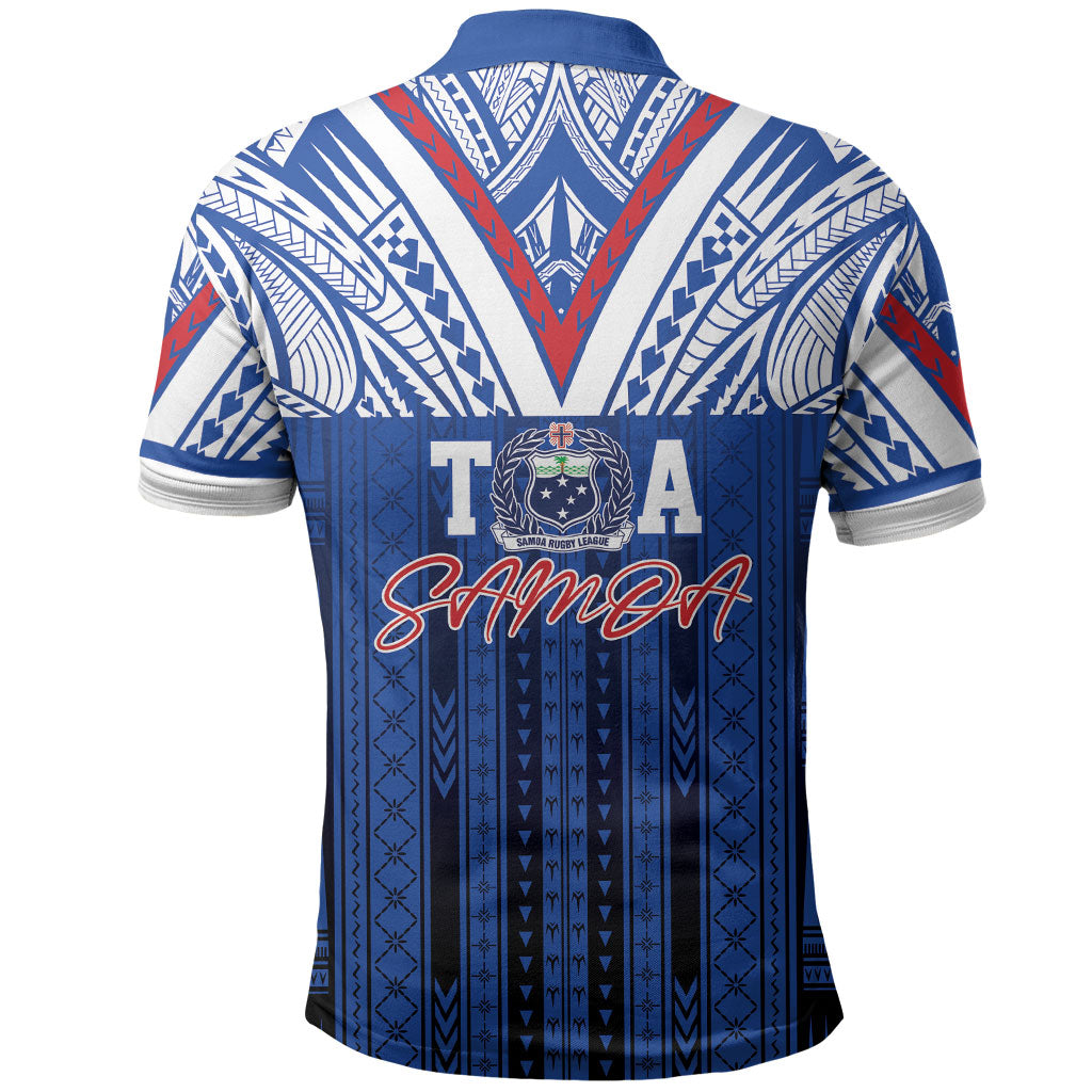 Toa Samoa Siva Tau Polo Shirt Royal Blue Chevron Geometric Heritage LT9 - Polynesian Pride