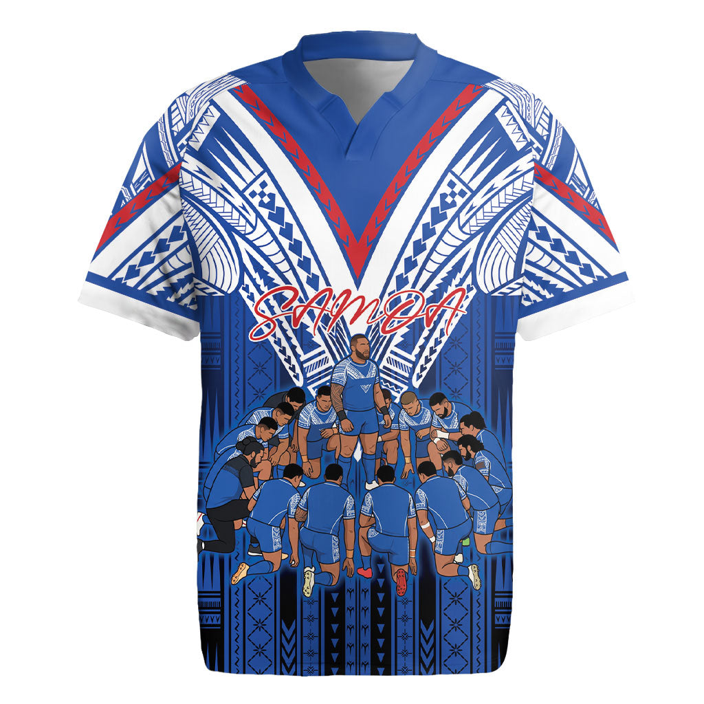 Toa Samoa Siva Tau Rugby Jersey Royal Blue Chevron Geometric Heritage LT9 Blue - Polynesian Pride