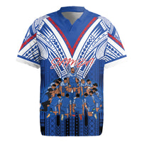 Toa Samoa Siva Tau Rugby Jersey Royal Blue Chevron Geometric Heritage LT9 Blue - Polynesian Pride