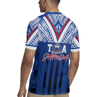 Toa Samoa Siva Tau Rugby Jersey Royal Blue Chevron Geometric Heritage LT9 - Polynesian Pride