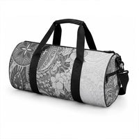 Polynesia Duffle Bag Hibiscus and Hawaiian Tribal Tattoo Retro Style Gray Color LT9 - Polynesian Pride