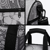 Polynesia Duffle Bag Hibiscus and Hawaiian Tribal Tattoo Retro Style Gray Color LT9 - Polynesian Pride