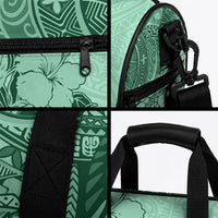 Polynesia Duffle Bag Hibiscus and Hawaiian Tribal Tattoo Retro Style Green Color LT9 - Polynesian Pride