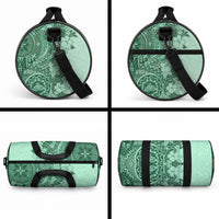 Polynesia Duffle Bag Hibiscus and Hawaiian Tribal Tattoo Retro Style Green Color LT9 - Polynesian Pride