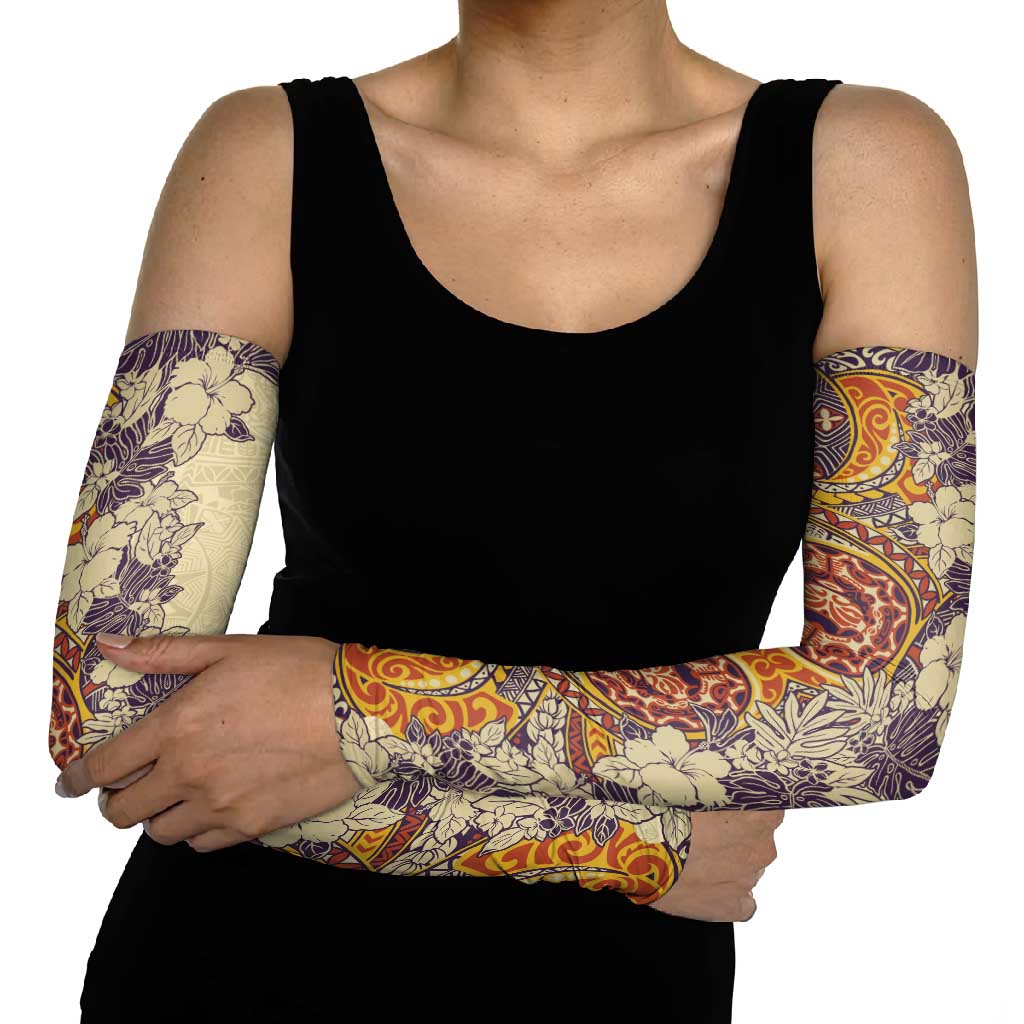 Polynesia Arm Sleeves Hibiscus Hawaiian Tribal Tattoo Retro Tan LT9 - Polynesian Pride
