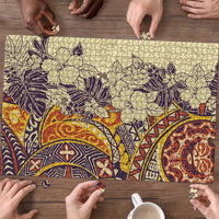 Polynesia Puzzle Hibiscus Hawaiian Tribal Tattoo Retro Tan - Polynesian Pride
