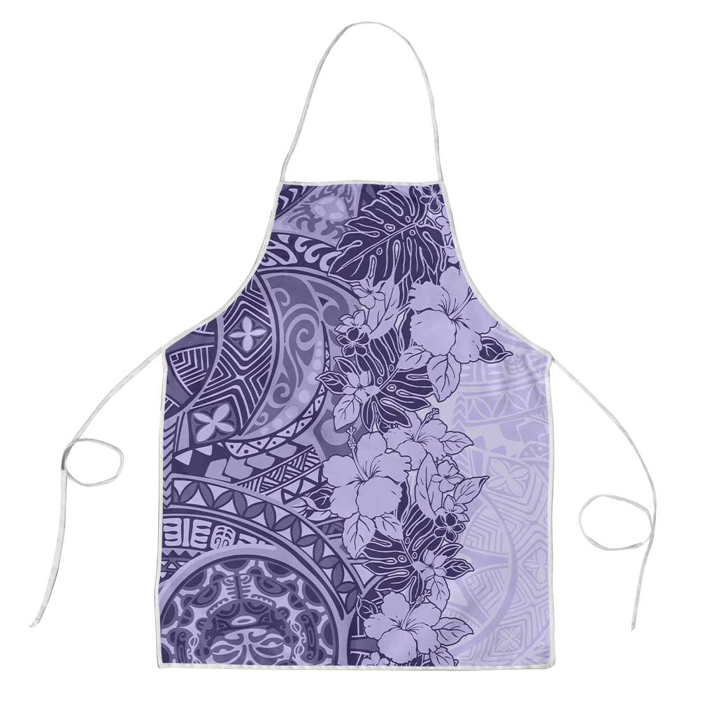 Polynesia Apron Hibiscus Hawaiian Tribal Tattoo Retro Violet - Polynesian Pride