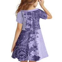 Polynesia Family Matching Off Shoulder Maxi Dress and Hawaiian Shirt Hibiscus and Hawaiian Tribal Tattoo Retro Style Violet Color LT9 - Polynesian Pride