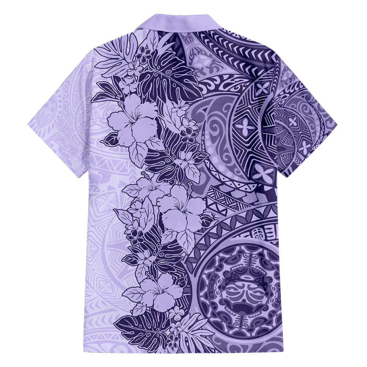 Polynesia Family Matching Off Shoulder Maxi Dress and Hawaiian Shirt Hibiscus and Hawaiian Tribal Tattoo Retro Style Violet Color LT9 - Polynesian Pride