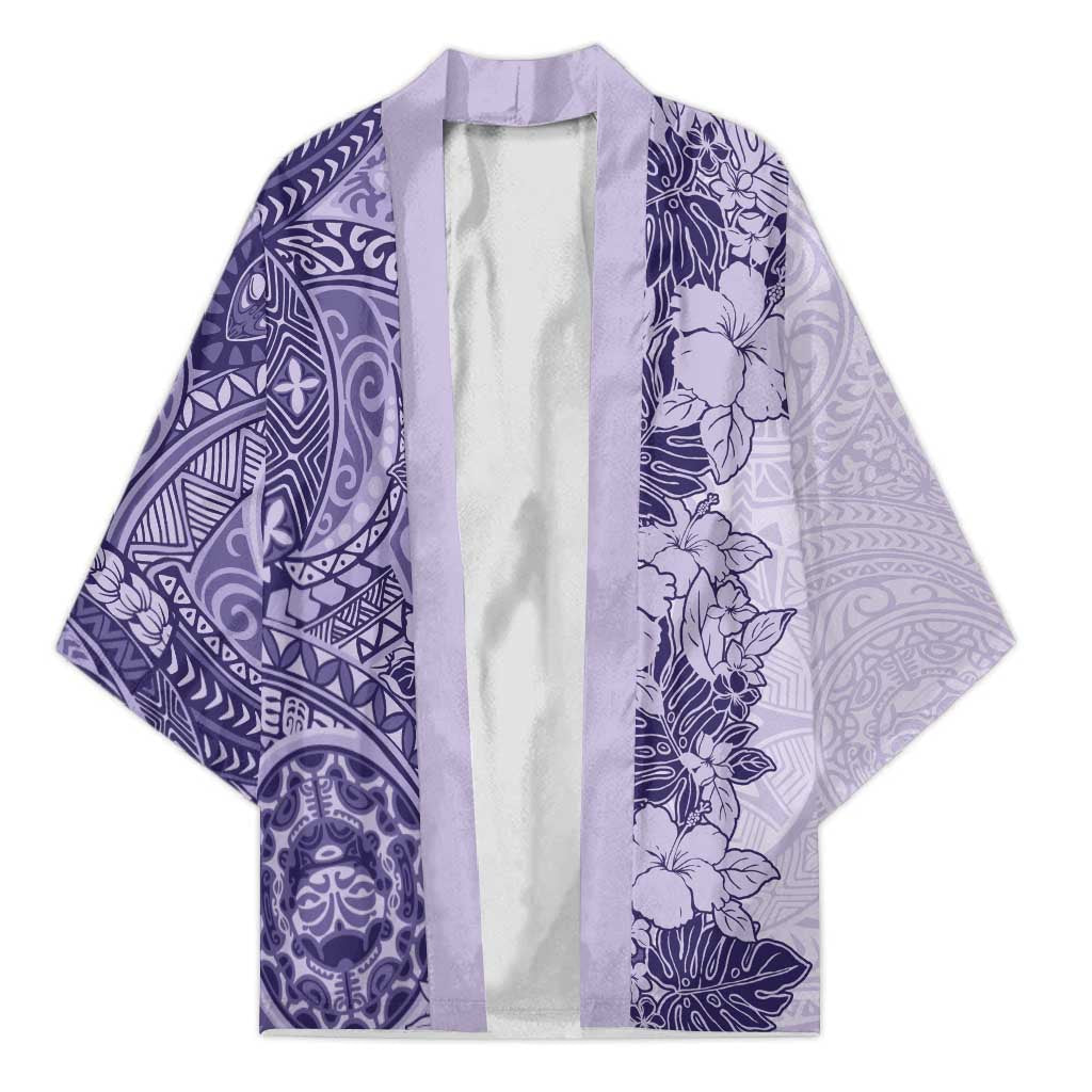 Polynesia Kimono Hibiscus Hawaiian Tribal Tattoo Retro Violet - Polynesian Pride