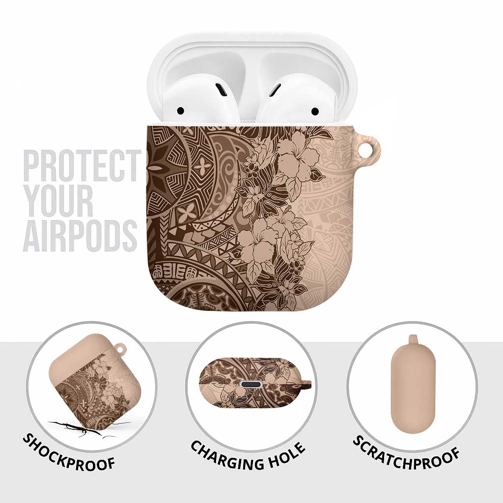 Polynesia AirPods Case Hibiscus Hawaiian Tribal Tattoo Retro Pink Pastel LT9 - Polynesian Pride