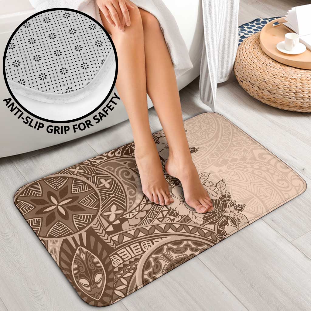 Polynesia Bathroom Set Hibiscus Hawaiian Tribal Tattoo Retro Pink Pastel LT9 - Polynesian Pride