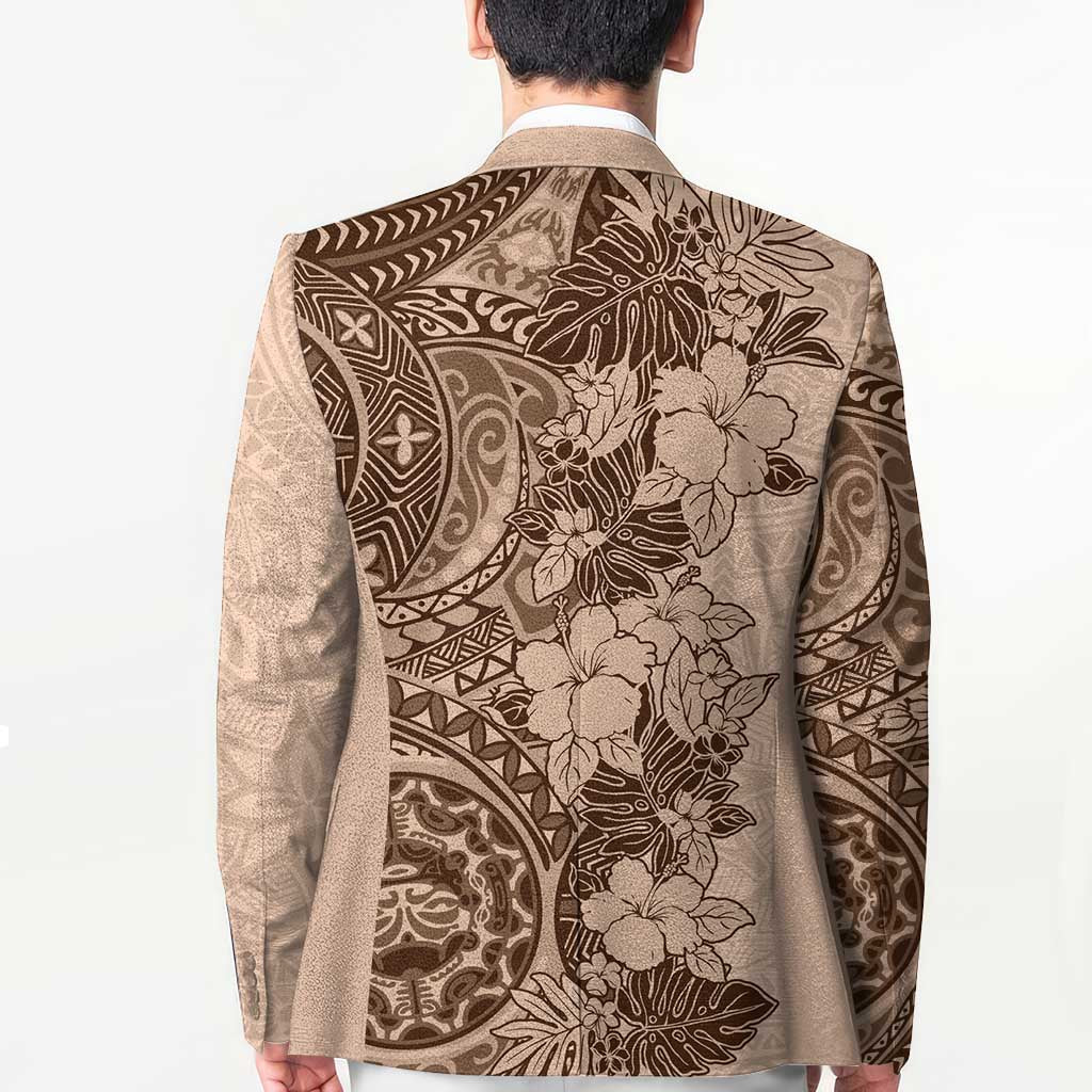Polynesia Blazer Hibiscus Hawaiian Tribal Tattoo Retro Pink Pastel - Polynesian Pride